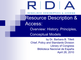 RDA Overview