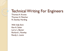 Technical Writing For Engineers
