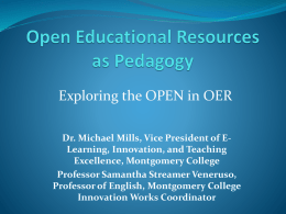 Open Educational Resources(OER) as Pedagogy