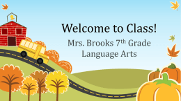 Welcome to Class! - Beaver Dam Elementary