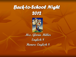 Back-to-School Night - Portola Middle School