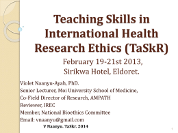 Community involvement in research