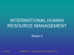 IHRM PowerPoint Slides for Week 02