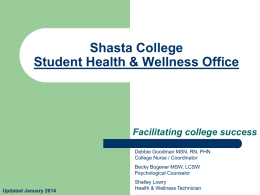 Shasta College Wellness Services