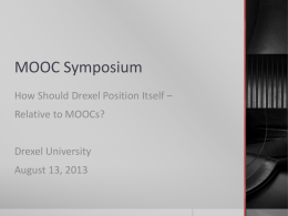 MOOC Symposium - Drexel University
