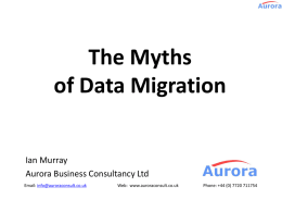 The Myths of Data Migration - Data Migration, Data Quality