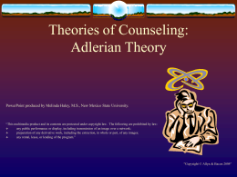 Adlerian Theory - Higher Education | Pearson