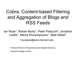 Cobra: Content-based Filtering and Aggregation of Blogs