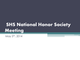 SHS National Honor Society Meeting