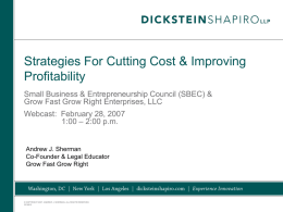 Strategies For Cutting Cost & Improving Profitability