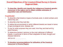 Overall objectives of the livestock breed survey in Oromia