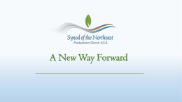 A New Way Forward - Synod of the Northeast