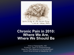 Chronic Pain: scope of the problem