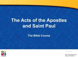 The Acts of the Apostles and Saint Paul