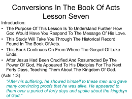 Conversions in the Book of Acts