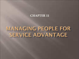 MANAGING PEOPLE FOR SERVICE ADVANTAGE