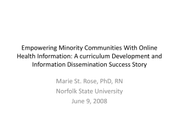 Empowering Minority Communities With Online Health