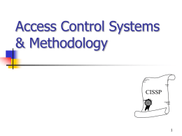 Access Control Systems & Methodology