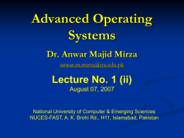 Operating Systems - UIIT-UIMS University of Arid