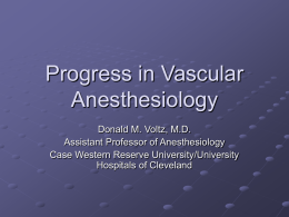 Progress in Vascular Anesthesiology