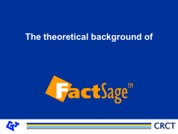 The theoretical background of FactSage
