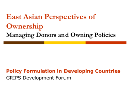 Fostering True Ownership in Vietnam: beyond CPRGS and aid