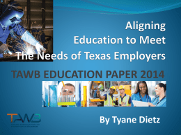 Aligning Education to Meet The Needs of Texas Employers