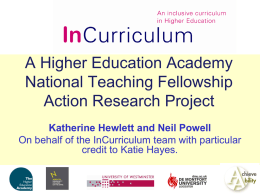 InCurriculum: National Teaching Fellowship Research Project