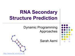 RNA Secondary Structure Prediction - UCSD CSE