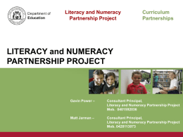 National Partnerships for Literacy and Numeracy
