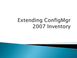 Extending SMS 2003 Inventory