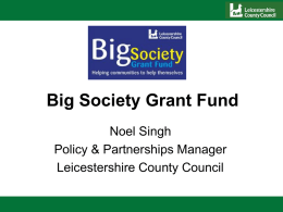 The Big Society in Leicestershire