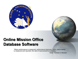 Alaska Anchorage Mission Online Database