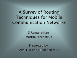 A Survey of Routing Techniques for Mobile Communication