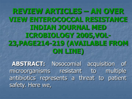 Enterococcal Resistance