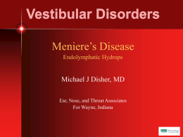 Vestibular Disorders - ORL-HNS