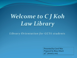 Welcome to CJ Koh Law Library