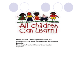 Faculty and Staff Training Special Education Law