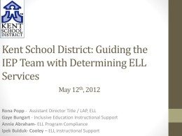 Kent School District: Guiding the IEP Team with