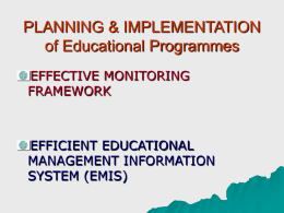 DISTRICT INFORMATION SYSTEM IN EDUCATION (DISE) …