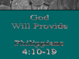 God Will Provide - Grace Baptist Church, Decatur, IL