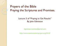 Prayers of the Bible Praying the Scriptures and Promises.