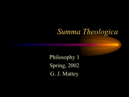 Summa Theologica - University of California, Davis