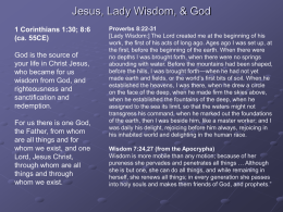 Jesus, Lady Wisdom, & God - The Rev. Dr. Charles W. Allen
