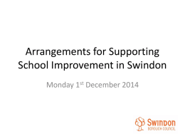 Arrangements for School Improvement in Swindon