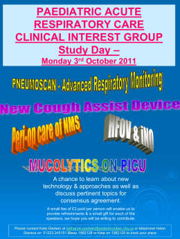 Paediatric Acute Respiratory Care Clinical Interest Group