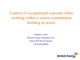Control of occupational expsoure when working inside a