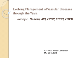 Evolving Management of Vascular diseases Through the years