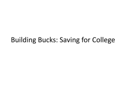 Building Bucks: Saving for College
