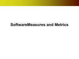 Software Metrics and Measures